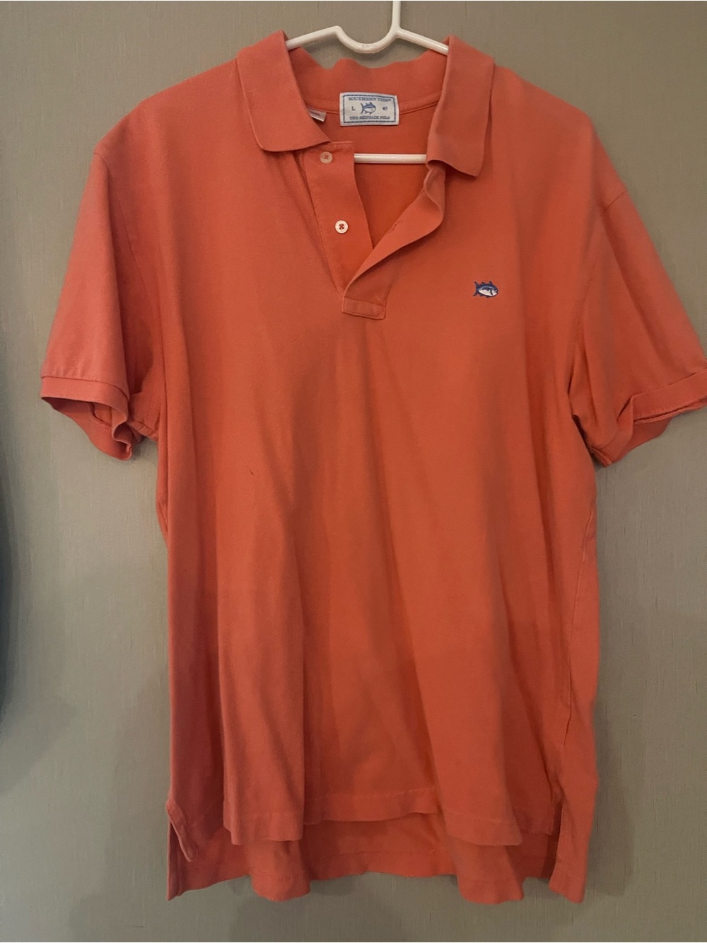 Southern tide large Men's Classic Polo coral Orange READ
